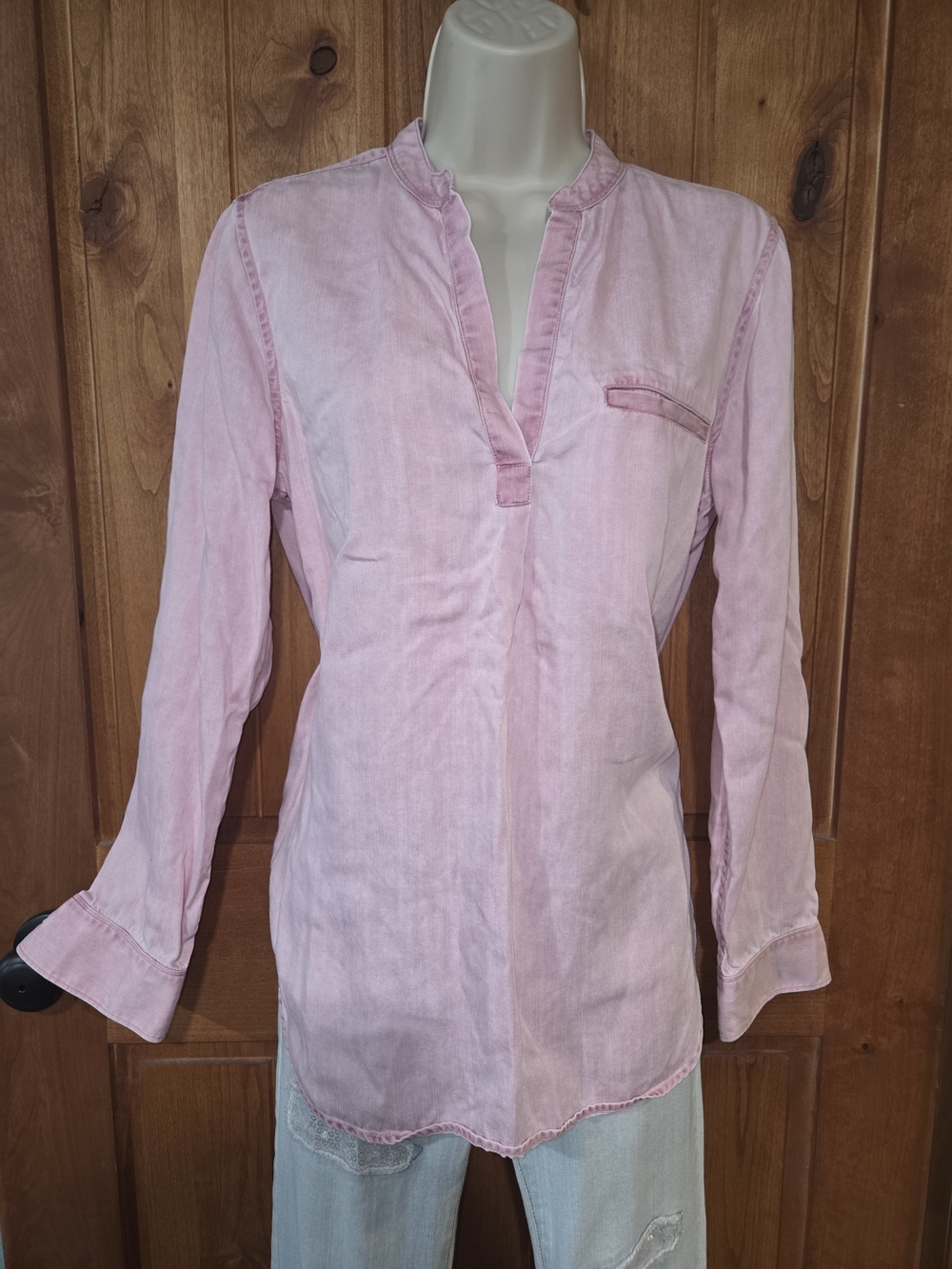 GAP Light Pink Long-Sleeve Henley Top